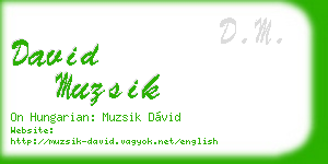 david muzsik business card